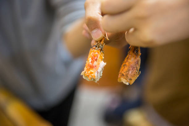 Hand peeled and cooked prawns