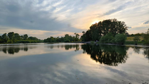 istock sunset by the Danube river in Novi Sad 2189764509