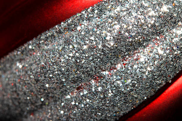 Red Bauble Glitter Close Up Abstract Festive Background