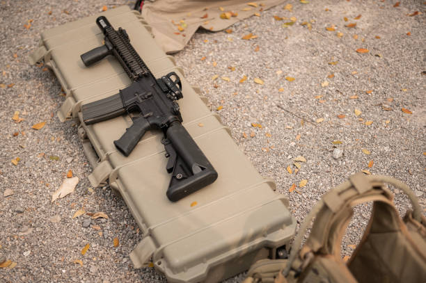 istock Close up weapon in a military operation 2189775327