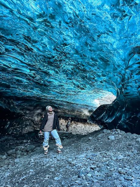 istock Woman in an ice cave 2189781951