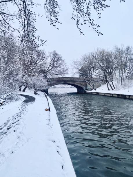 Winter on the Frozen Lakes in Minneapolis, Minnesota.