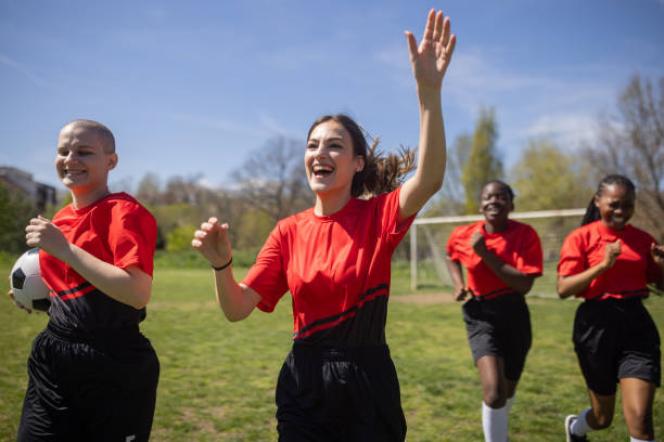 istock Soccer team celebrating victory 2189786649