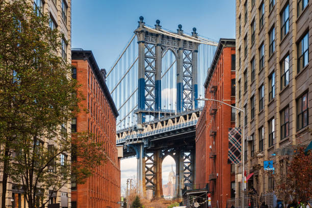 istock view on manhattan bridge from street in Dumbo 2189786668