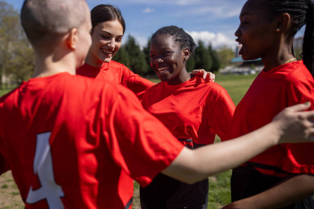 istock Female soccer players celebrating victory 2189789090