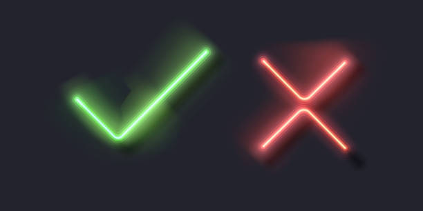 4,800+ Neon Check Symbol Stock Photos and Royalty-Free Pictures