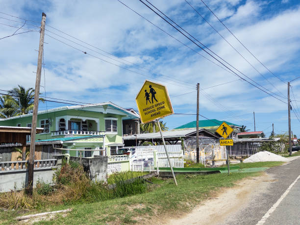istock Berbice, Guyana - School Zone - School Crossing Sign 2189795742