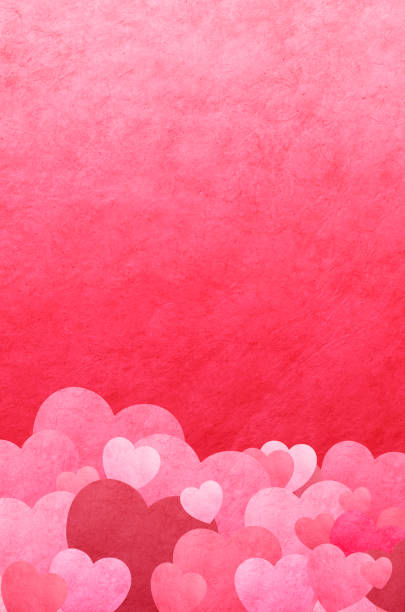 Heart shapes overlap on a red background that provides ample room for copy and text.