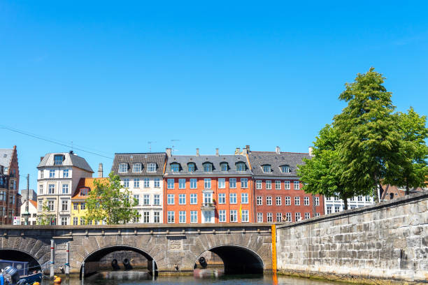 Storm Bridge or Stormbro. Small arch bridge in Copenhagen, Denmark, marking transition between Slotsholmen Canal and Frederiksholm Canal, two sections of canal which separates from rest of city centre.