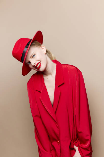 istock glamorous woman red lips fashion jacket cosmetics studio model unaltered 2189802008