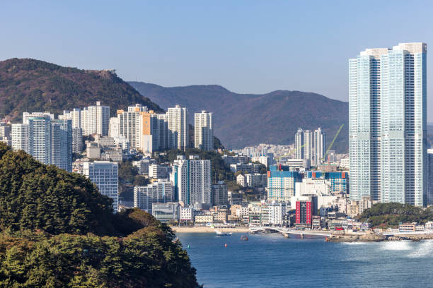 beautiful songdo cable car in busan city, south korea.