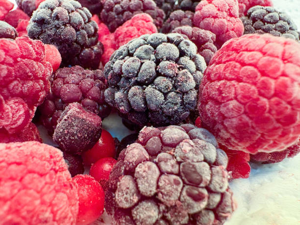 istock Frozen berries. Frozen berry fruits 2189819587