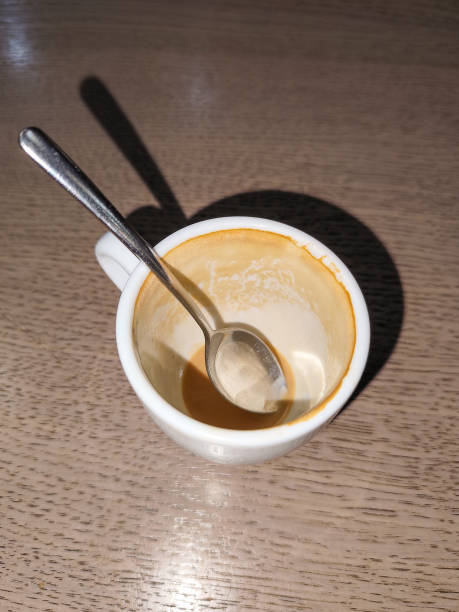 empty and dirty cup of coffee
