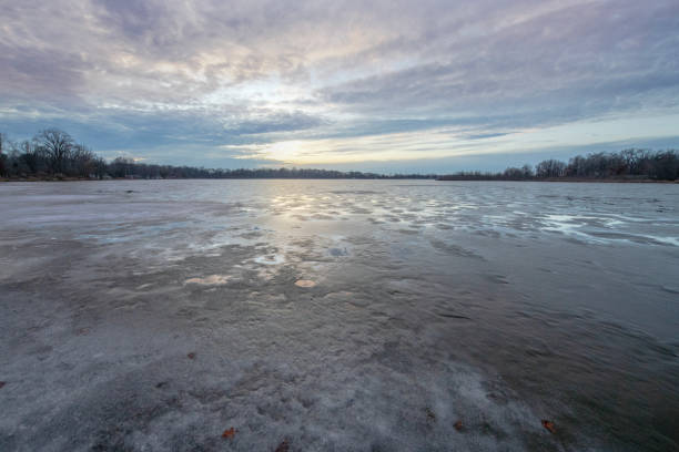 istock Sunset over the Icy Lake 2189825461