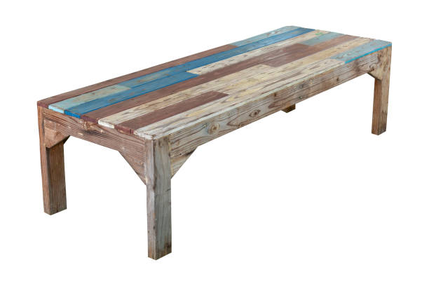 istock Old Wooden bench isolated on white background 2189840152