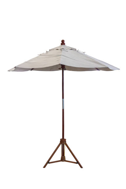 istock Canvas parasol umbrella with stand isolated on white background 2189840308