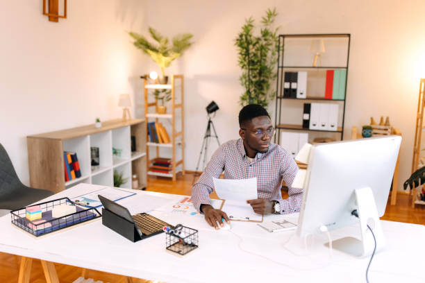 istock Man works in an office. 2189846651