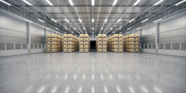 istock 3d rendering of warehouse and concrete floor suit for industrial background. 2189847364