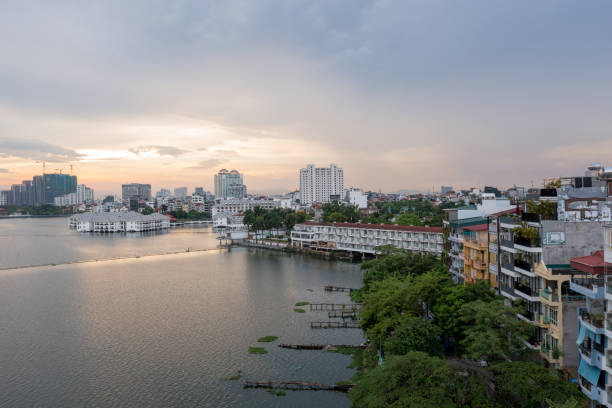 West Lake (Ho Tay) at sunset, Hanoi in 2021