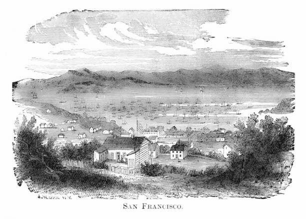 San Francisco, California, USA. Illustration published 1882. Copyright expired; artwork is in Public Domain.