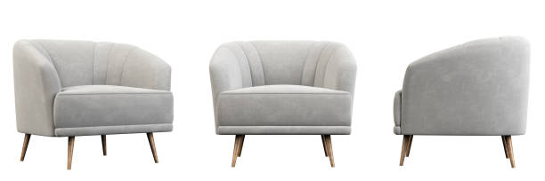 istock Furniture lounge grey chair interior cut out on white backgrounds 3d illustrations 2189868783