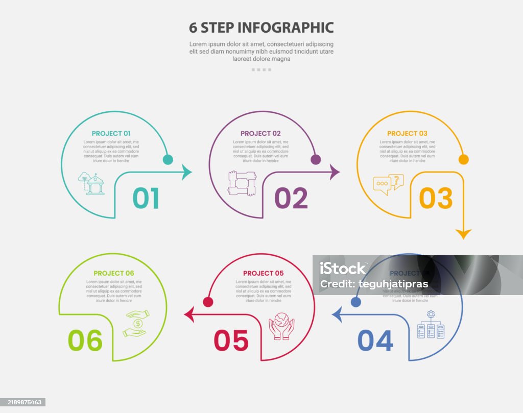 Powerpoint 6 Points 6 Points Template Infographic Outline Style With 6 Point Step Template ...