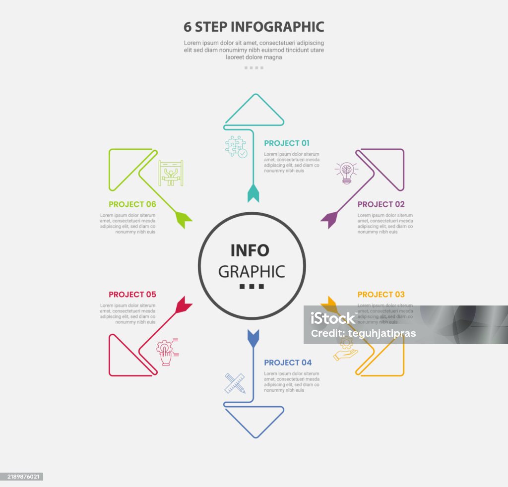 Edit 6 Point 6 Points Template Infographic Outline Style With 6 Point Step Template ...