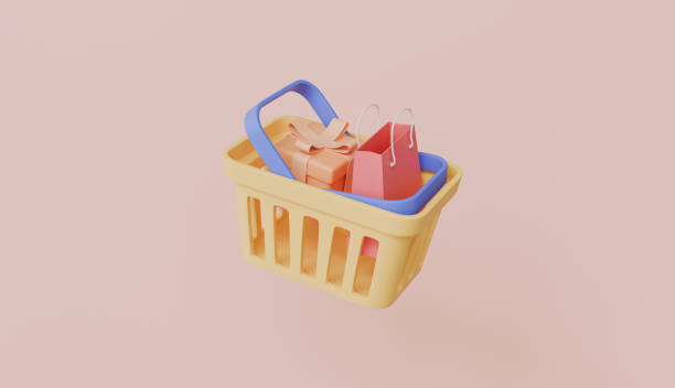 istock E-commerce shopping basket with gift and shopping bag 2189881087