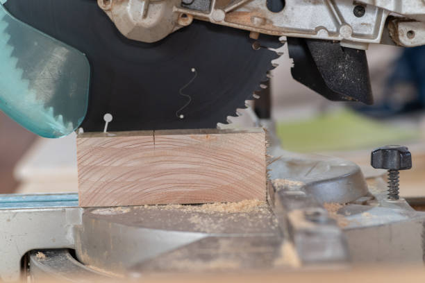 istock Cutting wood with an electric saw 2189883917