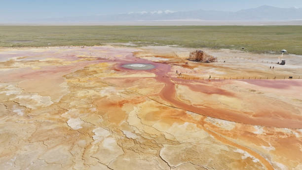 Aerial Photography Of Aiken Spring,Devil's Eye,Huatugou,Mangya,Haixi Mongolian and Tibetan Autonomous Prefecture,Qinghai, China,Asia.Tsaidam Basin.