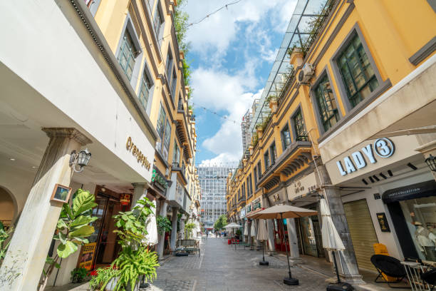 Kunming, China - October, 17, 2023: Old street district in Kunming.