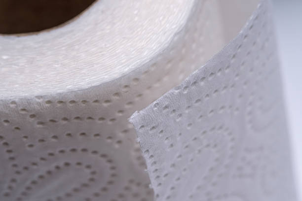 istock Close-up of a white toilet paper roll. 2189897720