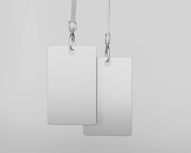 istock ID card Mockup, Blank Employee ID Badge, White Corporate name Id card, rectangular card, 3d rendered Isolated on Light Background 2189903067