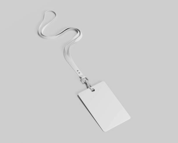 istock ID card Mockup, Blank Employee ID Badge, White Corporate name Id card, rectangular card, 3d rendered Isolated on Light Background 2189903072