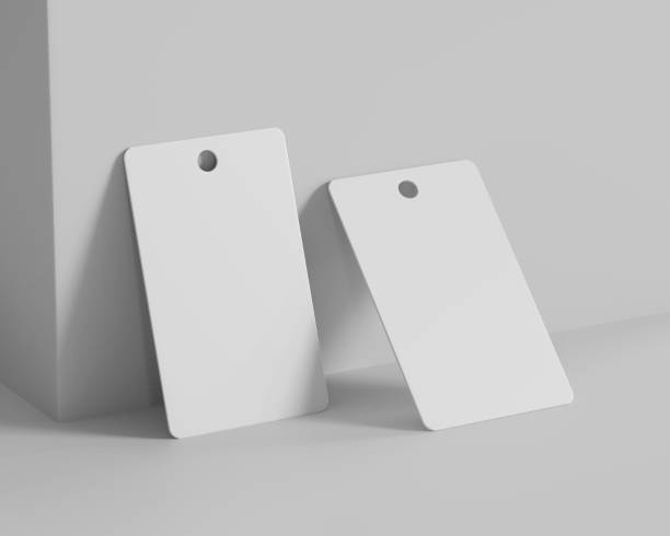 istock ID card Mockup, Blank Employee ID Badge, White Corporate name Id card, rectangular card, 3d rendered Isolated on Light Background 2189903115