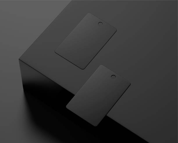 istock ID card Mockup, Blank Employee ID Badge, Black Corporate name Id card, rectangular card, 3d rendered Isolated on Dark Background 2189903212