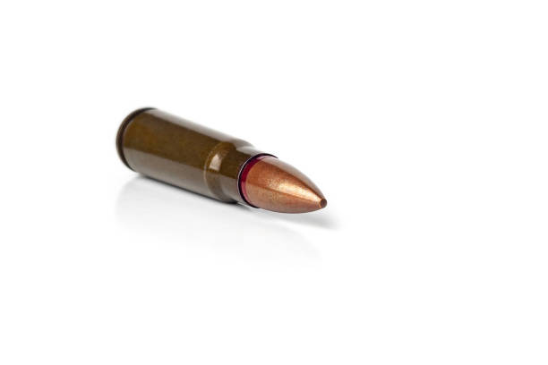 istock Old bullet for an automatic rifle 7.62 on a white background 2189904059