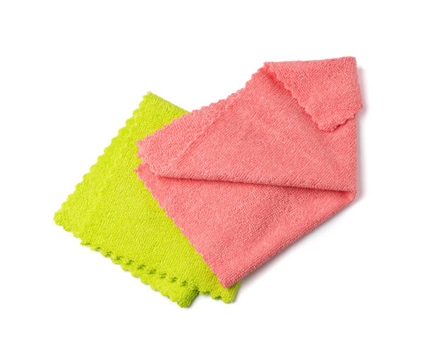istock Cleaning cloth stack isolated. Wipe rag, cleaning microfiber towel, wiping cotton napkin, microfibre fabric 2189905339