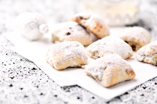 istock Stollen Bites on bright background. Soft focus. Close up. Copy space. 2189914158