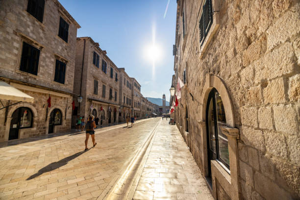 istock Sunlit Placa Street in Dubrovnik with Historic Architecture