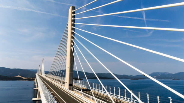 Milleau, France - August 21, 2014: Millau bridge, tallest bridge in the world, Millau viaduct is in Averon, France.