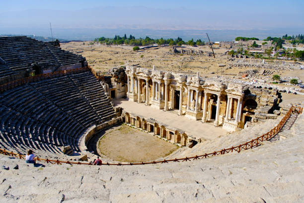 Denizli,Turkey-Oct.3rd 2024: ancient theatre in Hierapolis, Pamukkale