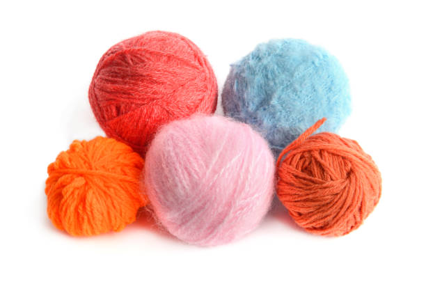 istock Set of balls of woolen threads isolated on white. 2189927157
