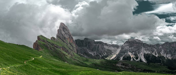 istock mountain landscape in misty and cloudy conditions. 2189933716