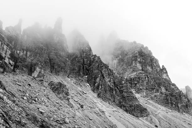 istock mountain landscape in misty and cloudy conditions. 2189933744