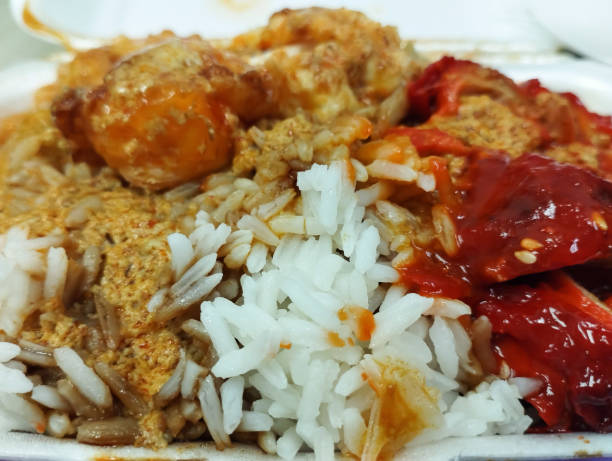 istock chicken chop curry rice in a white food container 2189934291