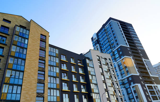 istock Skyscraper facade. Modern High rise residential facade. Windows of Skyscraper. 2189935587