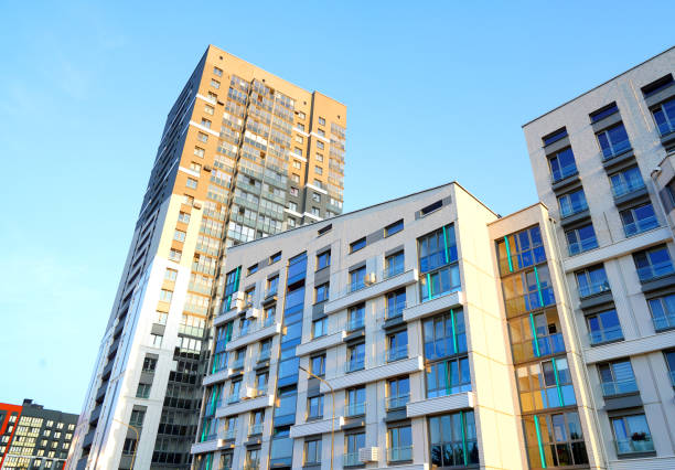 istock Skyscraper facade. Modern High rise residential facade. Windows of Skyscraper. 2189935623