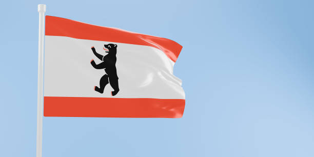 istock Berlin flag of silk-3D illustration. 3d render. 2189945558
