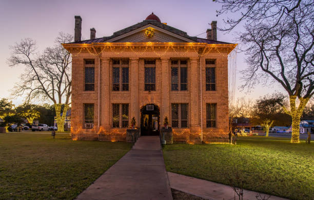 Christmas lights spectacular around courthouse in Johnson City, Texas